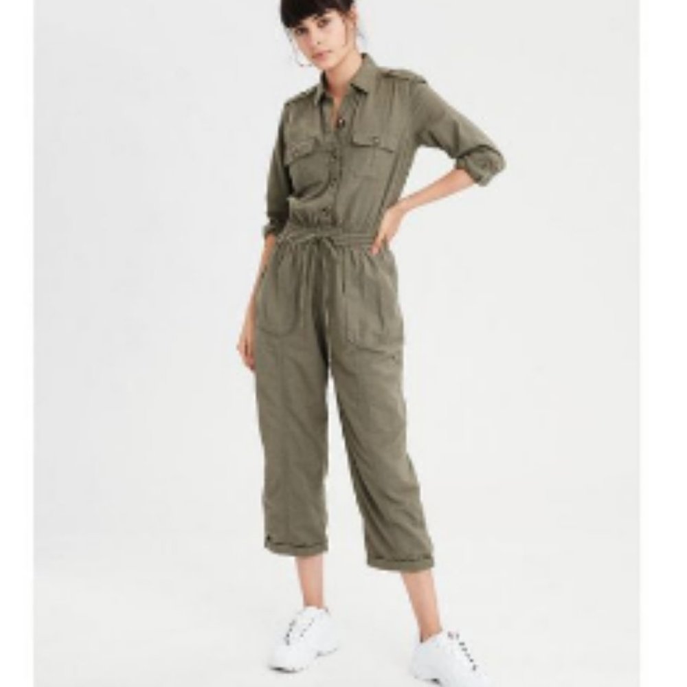 NWOT American Eagle Olive Utility Jumpsuit